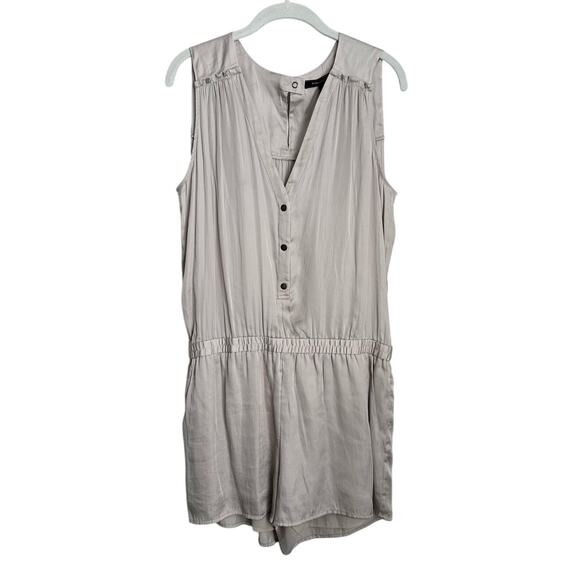 BCBGMAXAZRIA Y2K Champagne Sleeveless Romper Women's Small - Picture 1 of 8